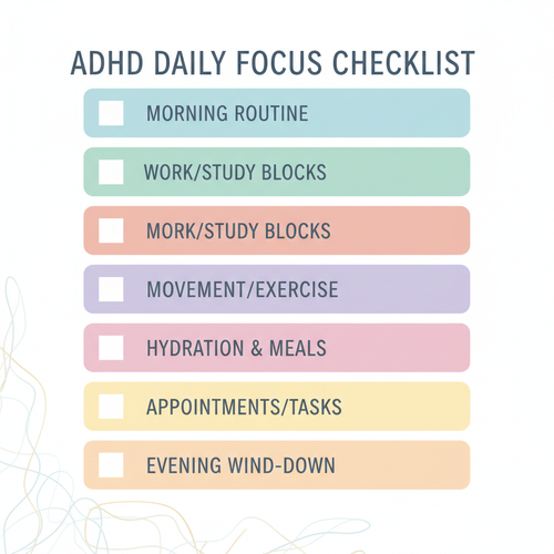 ADHD Daily Checklist printable PDF cover